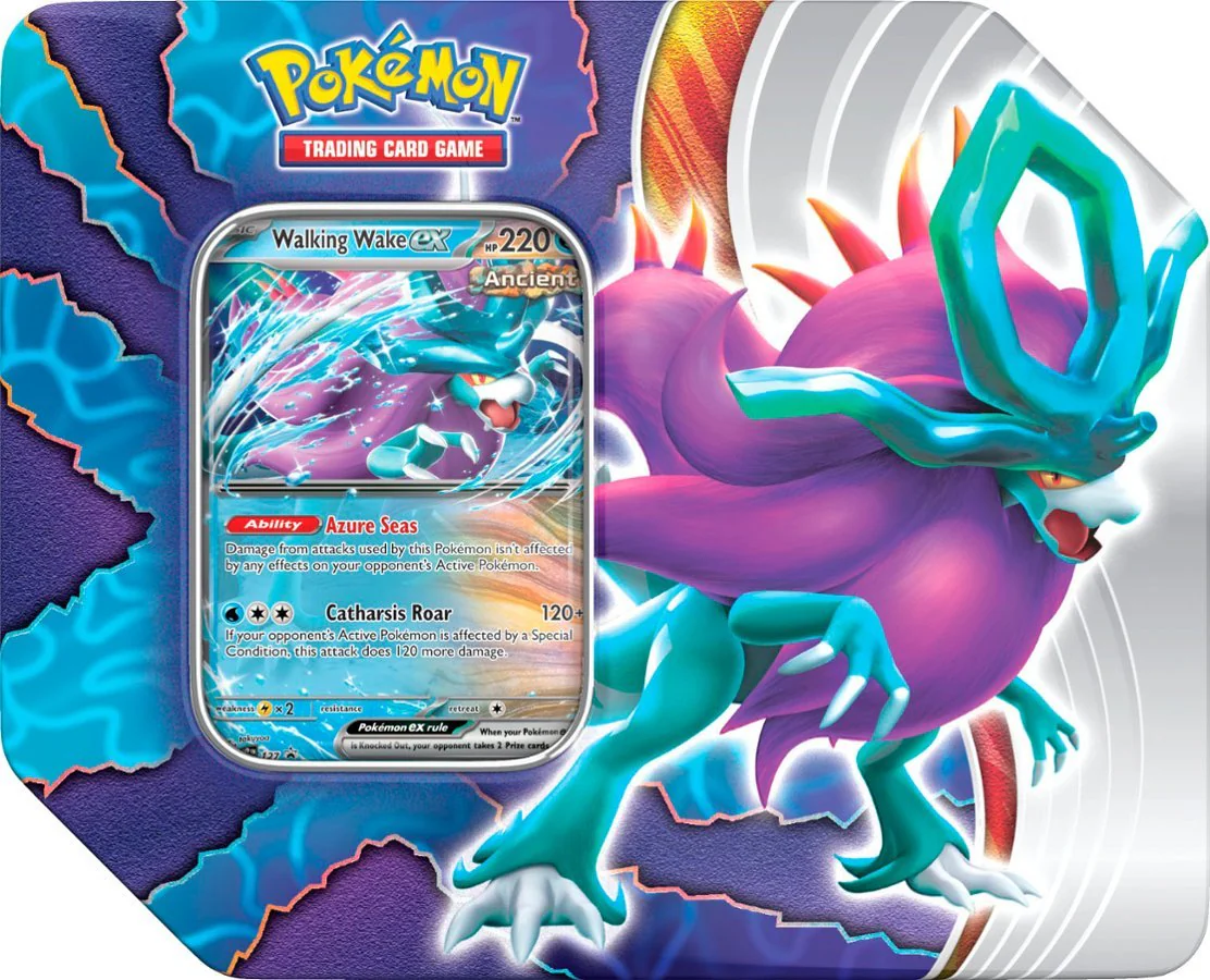 Pokemon Paradox Clash Tin (Set of 2: Walking Wake ex & Iron Leaves ex) - Image 3