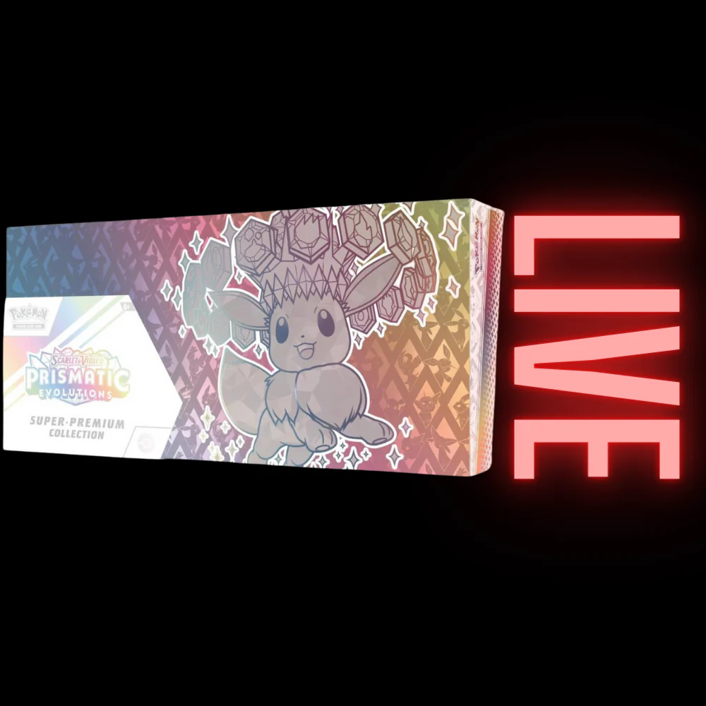 Prismatic Evolutions Super-Premium Collection Pokemon Scarlet and Violet 8.5 (LIVE)